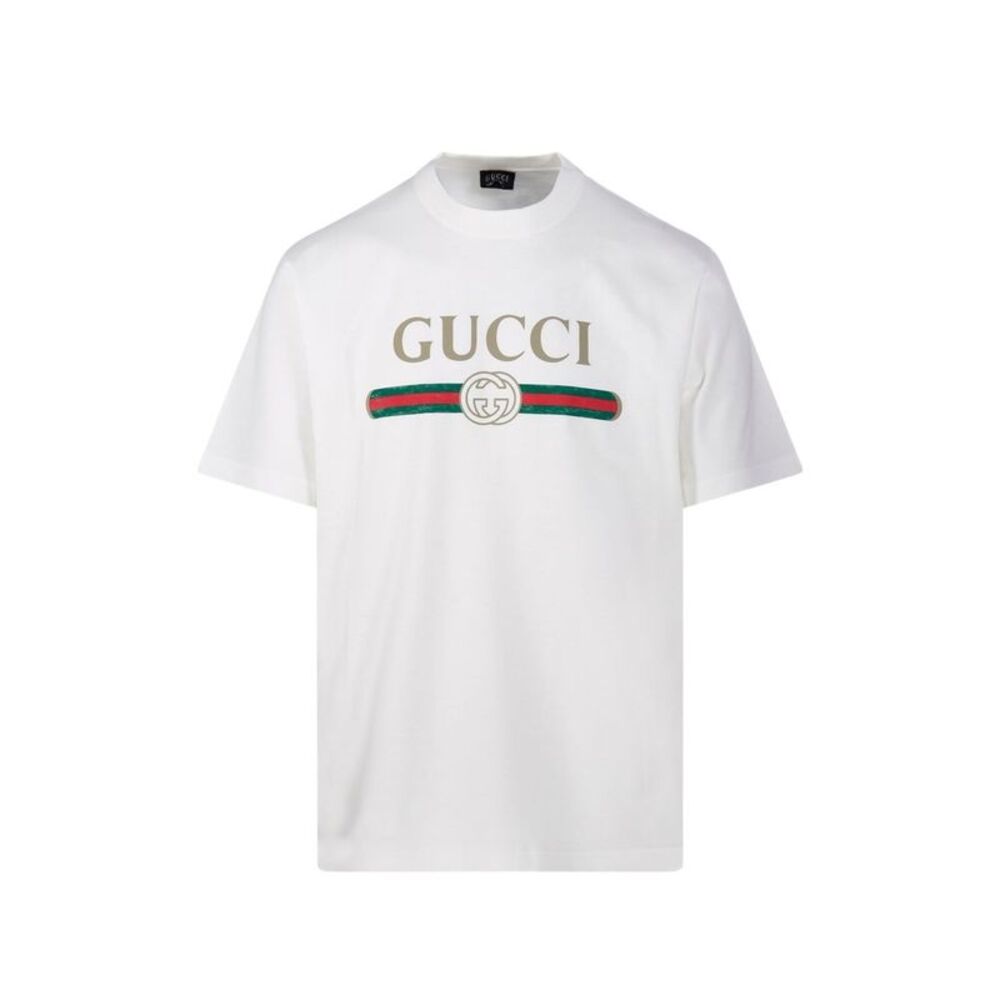 Gucci Men Gucci Fake Cotton And Silk T-Shirt